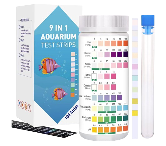 comprehensive water quality testing with fjhty 9 in 1 aquarium test strips